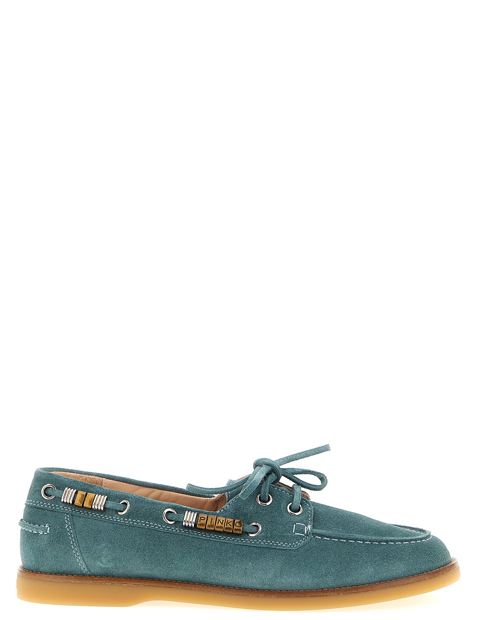 PINKO Blue Calfskin Moccasin
