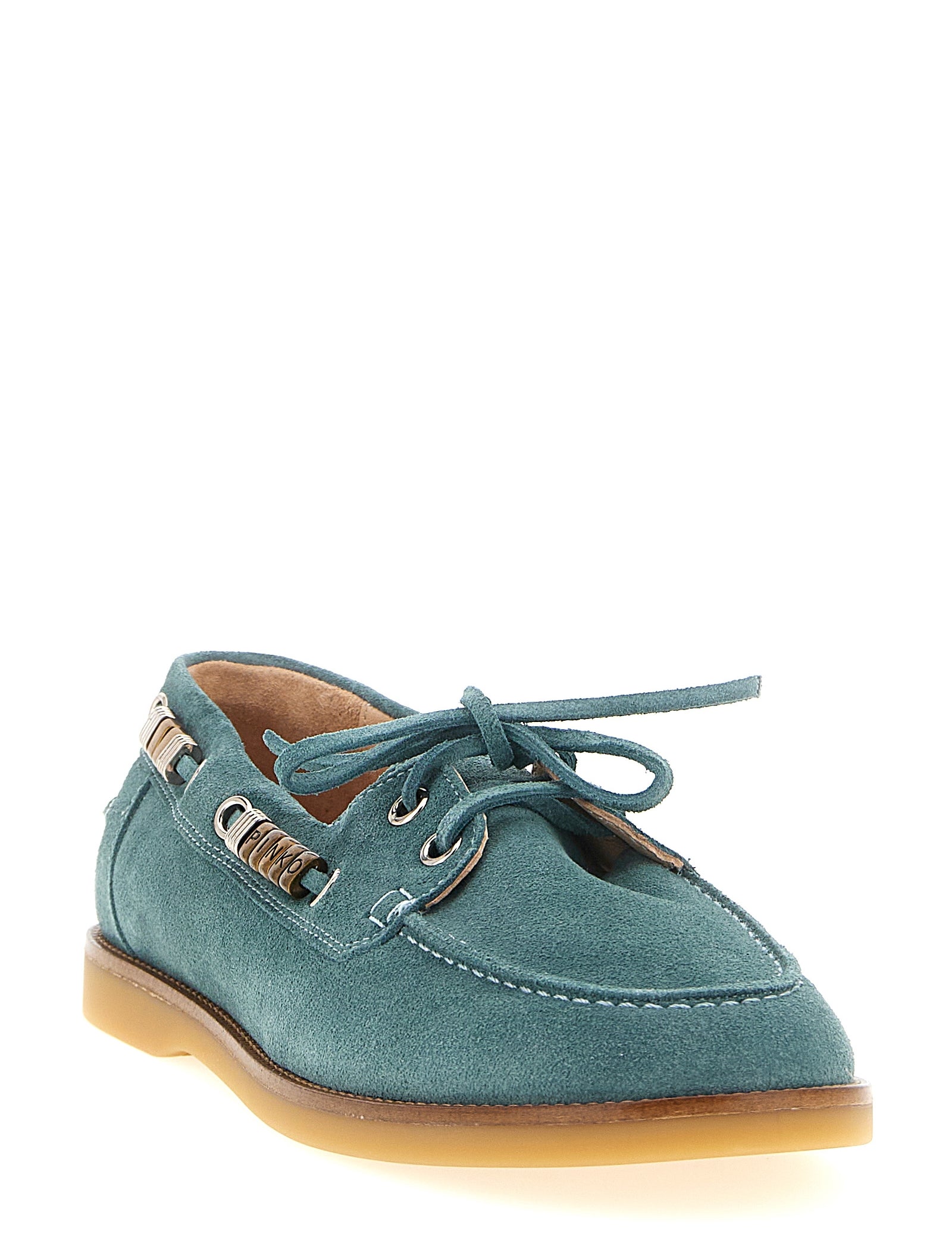 PINKO Blue Calfskin Moccasin