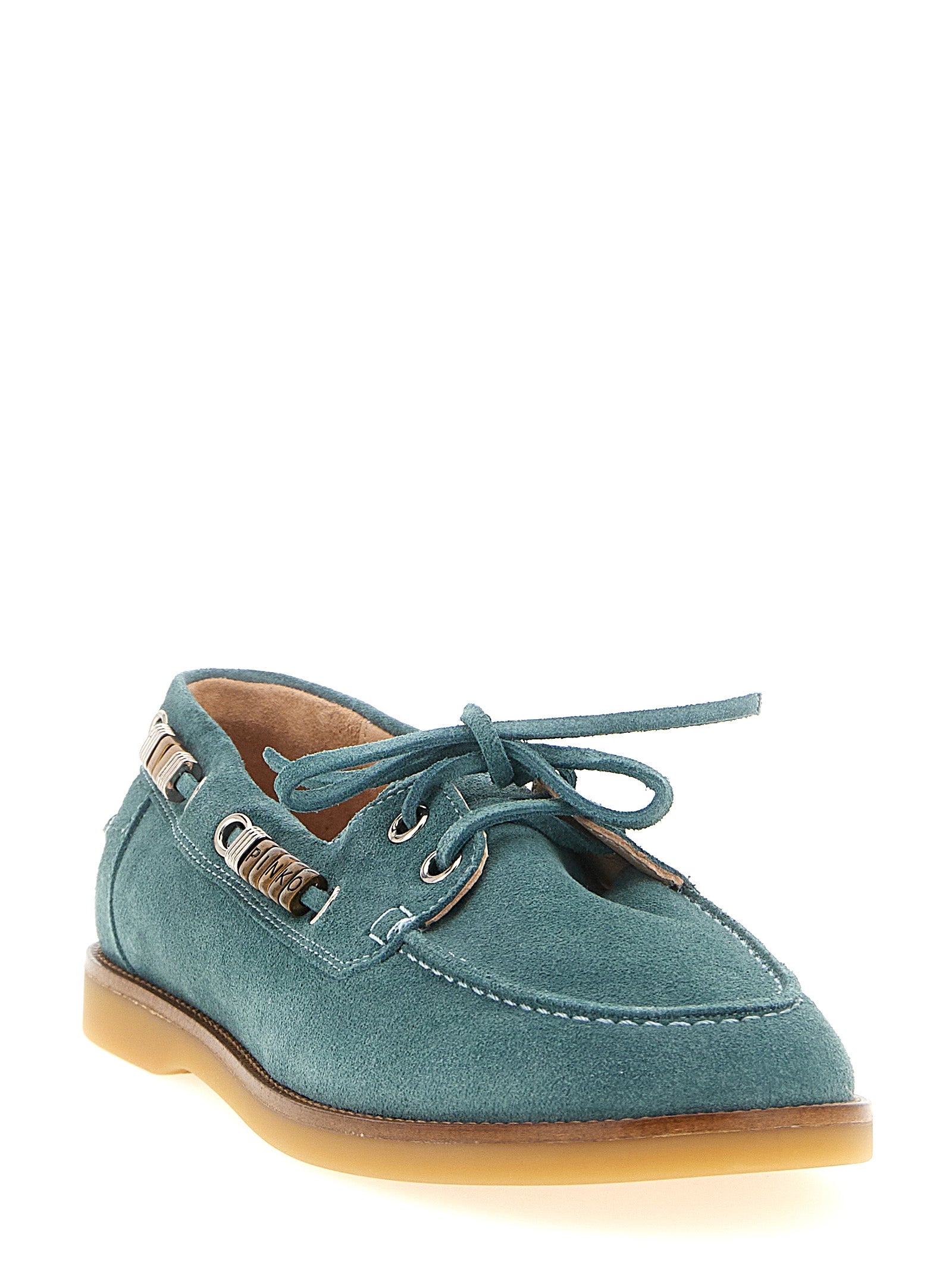 PINKO Blue Calfskin Moccasin