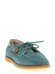 PINKO Blue Calfskin Moccasin