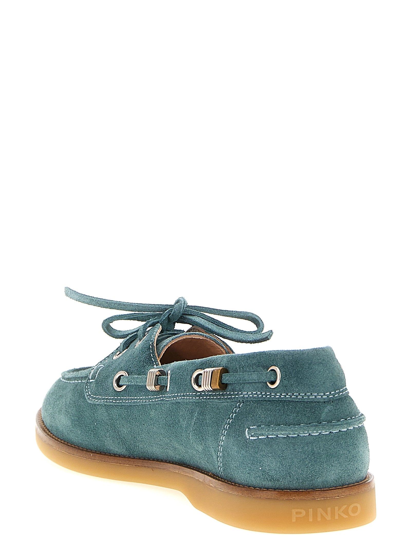 PINKO Blue Calfskin Moccasin