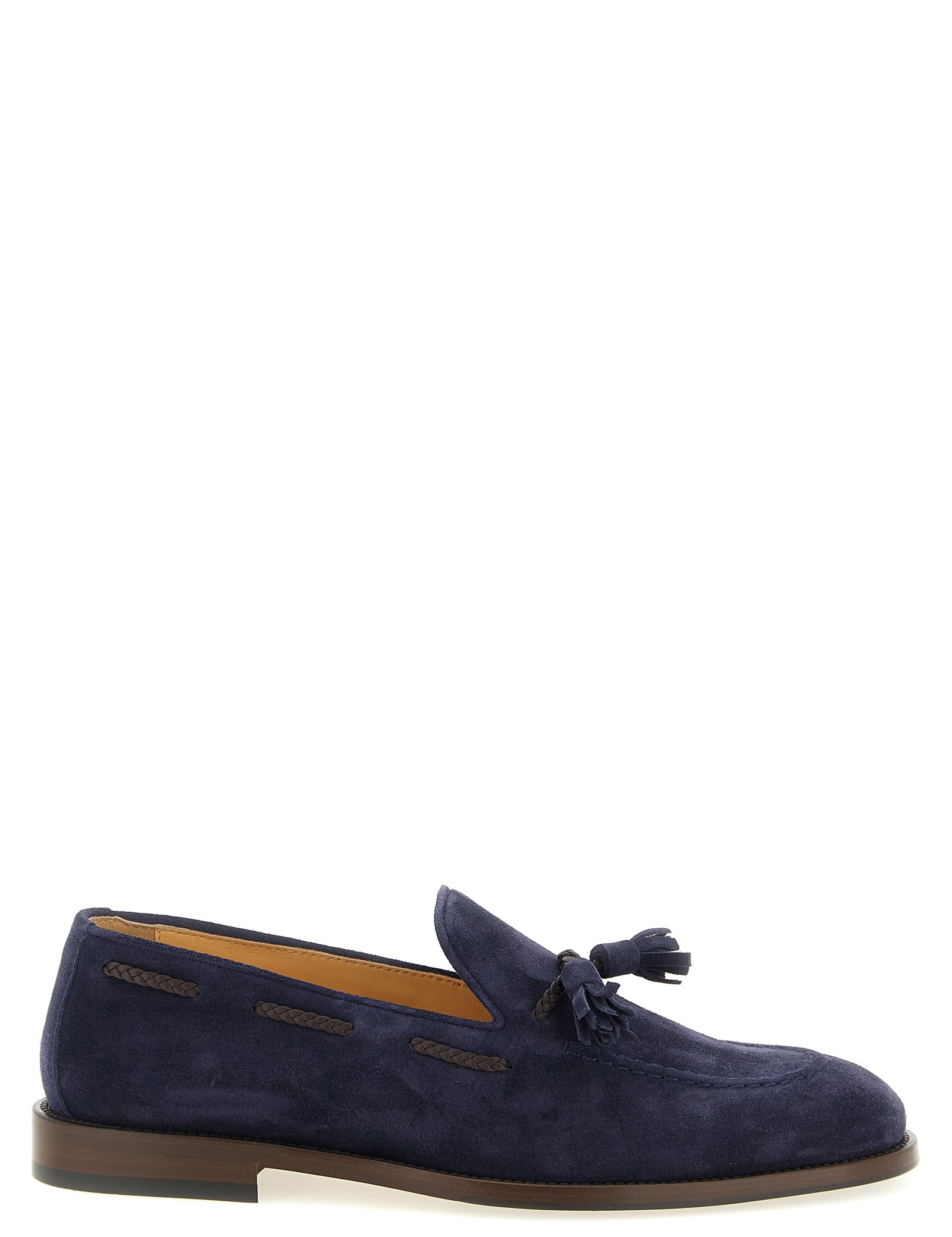 Brunello Cucinelli Blue Calfskin Slip-On Loafers