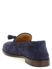 Brunello Cucinelli Blue Calfskin Slip-On Loafers
