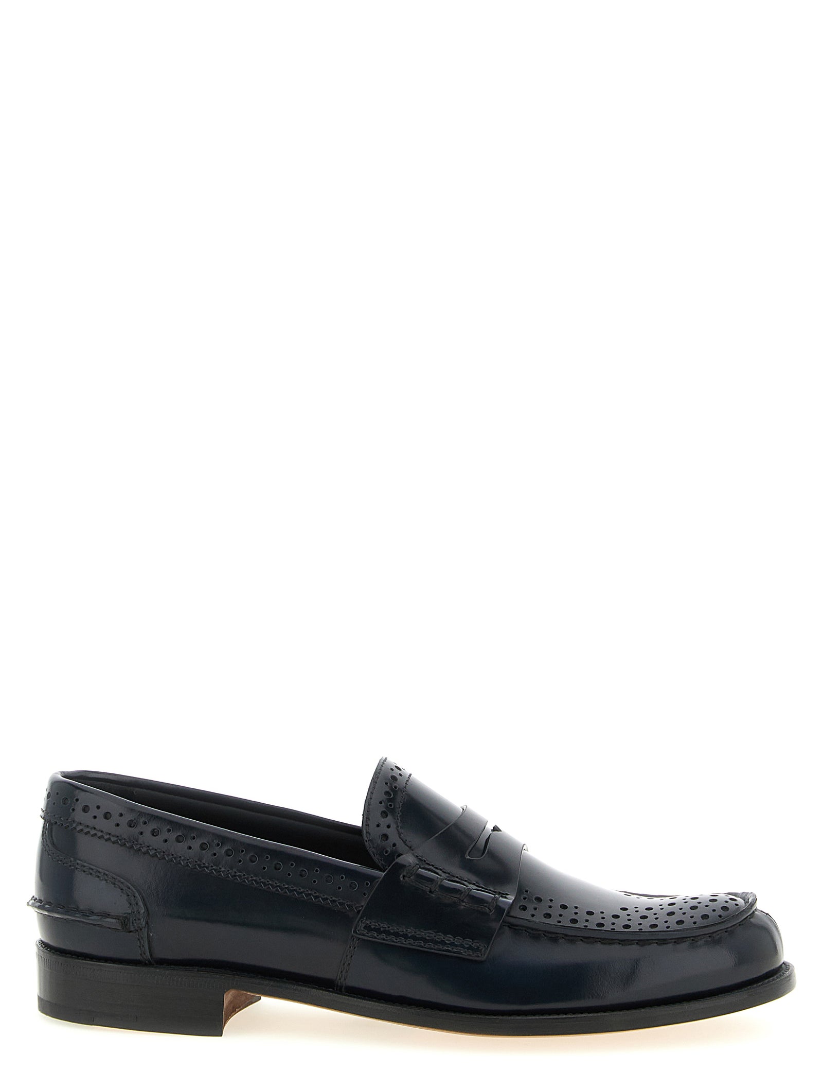 Church's Blue Calfskin Slip-On Loafers