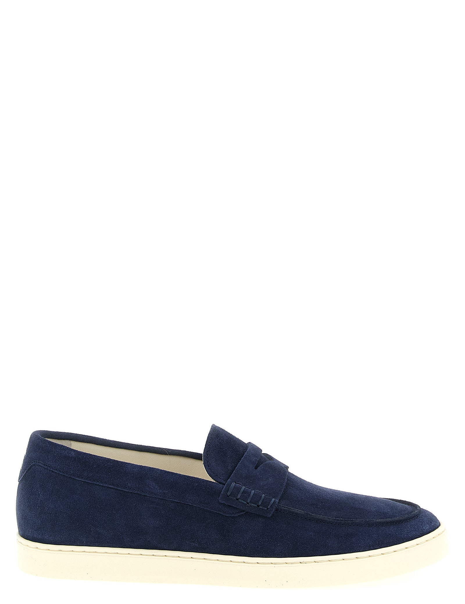 Brunello Cucinelli Blue Calfskin Slip-On Loafers