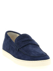 Brunello Cucinelli Blue Calfskin Slip-On Loafers