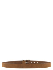 Brunello Cucinelli Brown Bull Leather Regular Belt
