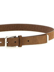 Brunello Cucinelli Brown Bull Leather Regular Belt