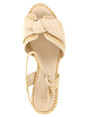 Alexandre Birman Beige Cowhide Raffia Stiletto Heel Sandals