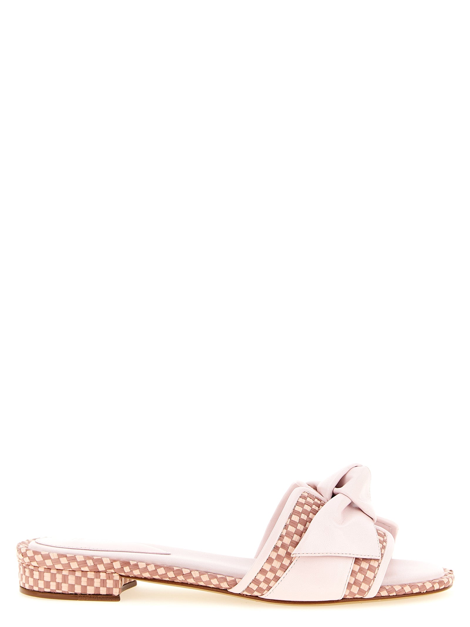 Alexandre Birman Multicolor Cowhide Raffia Slides
