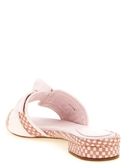 Alexandre Birman Multicolor Cowhide Raffia Slides