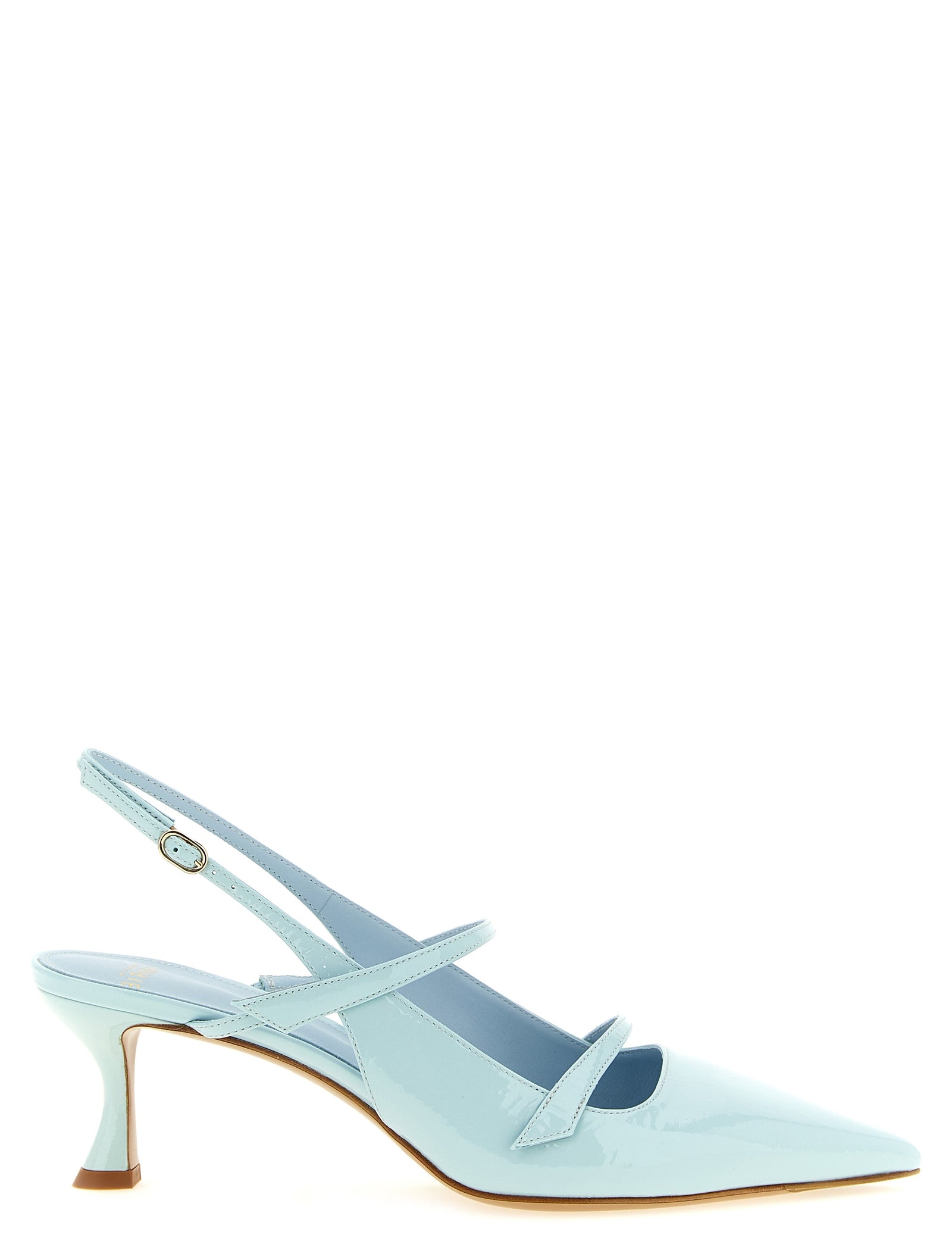 Alexandre Birman Light Blue Patent Leather Mid Heel Pumps