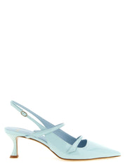 Alexandre Birman Light Blue Patent Leather Mid Heel Pumps