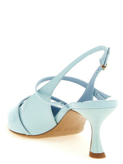 Alexandre Birman Light Blue Patent Leather Mid Heel Pumps