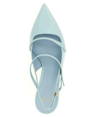Alexandre Birman Light Blue Patent Leather Mid Heel Pumps
