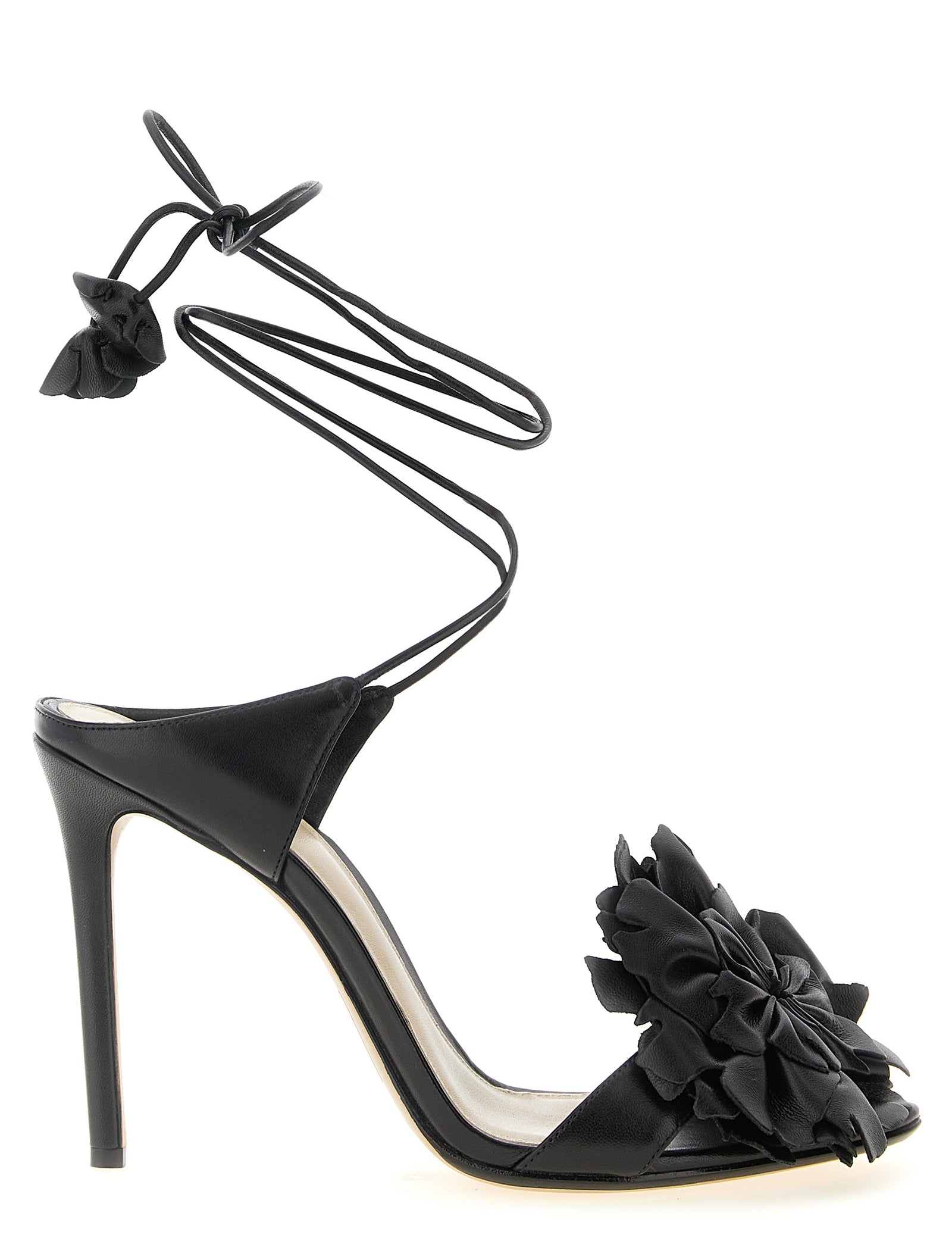 Alexandre Birman Black Cowhide Stiletto Heel Sandals