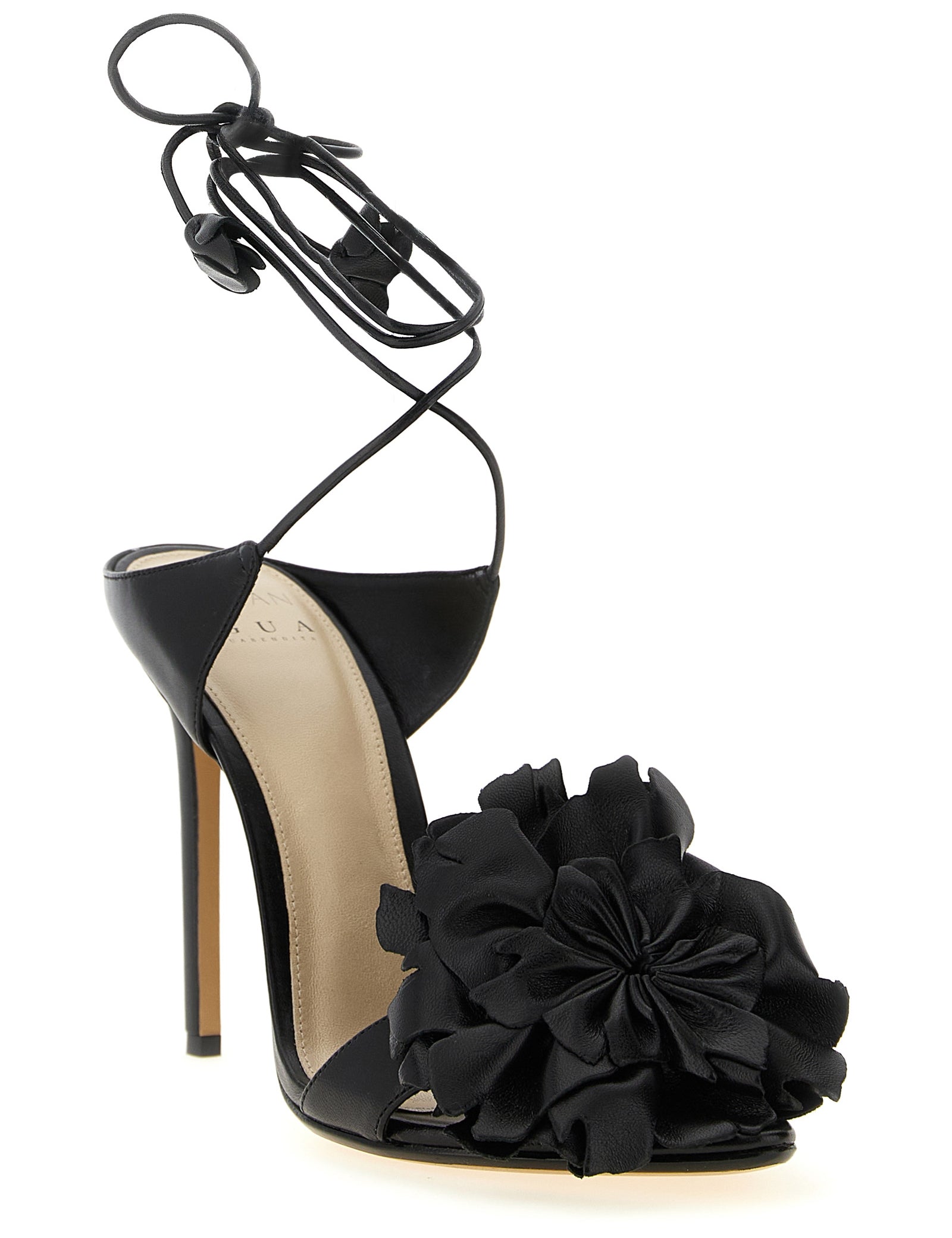 Alexandre Birman Black Cowhide Stiletto Heel Sandals