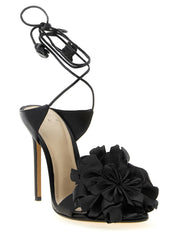 Alexandre Birman Black Cowhide Stiletto Heel Sandals