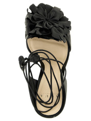 Alexandre Birman Black Cowhide Stiletto Heel Sandals