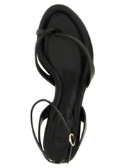 Alexandre Birman Black Cowhide Stiletto Heel Sandals