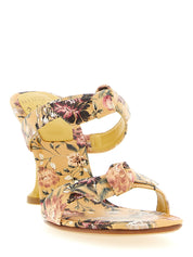 Alexandre Birman Yellow Cowhide Leather Stiletto Heel Sandals