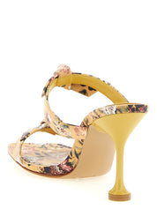 Alexandre Birman Yellow Cowhide Leather Stiletto Heel Sandals