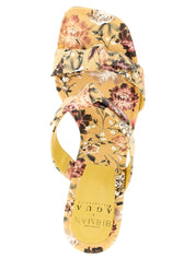 Alexandre Birman Yellow Cowhide Leather Stiletto Heel Sandals
