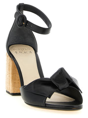 Alexandre Birman Black Cowhide Stiletto Heel Sandals