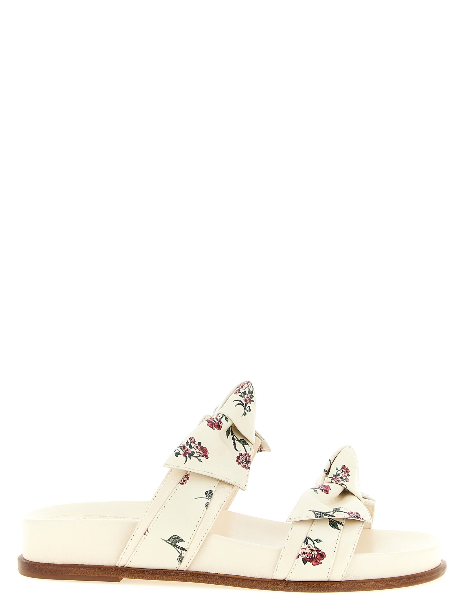 Alexandre Birman White Cow Leather Flat Sandals