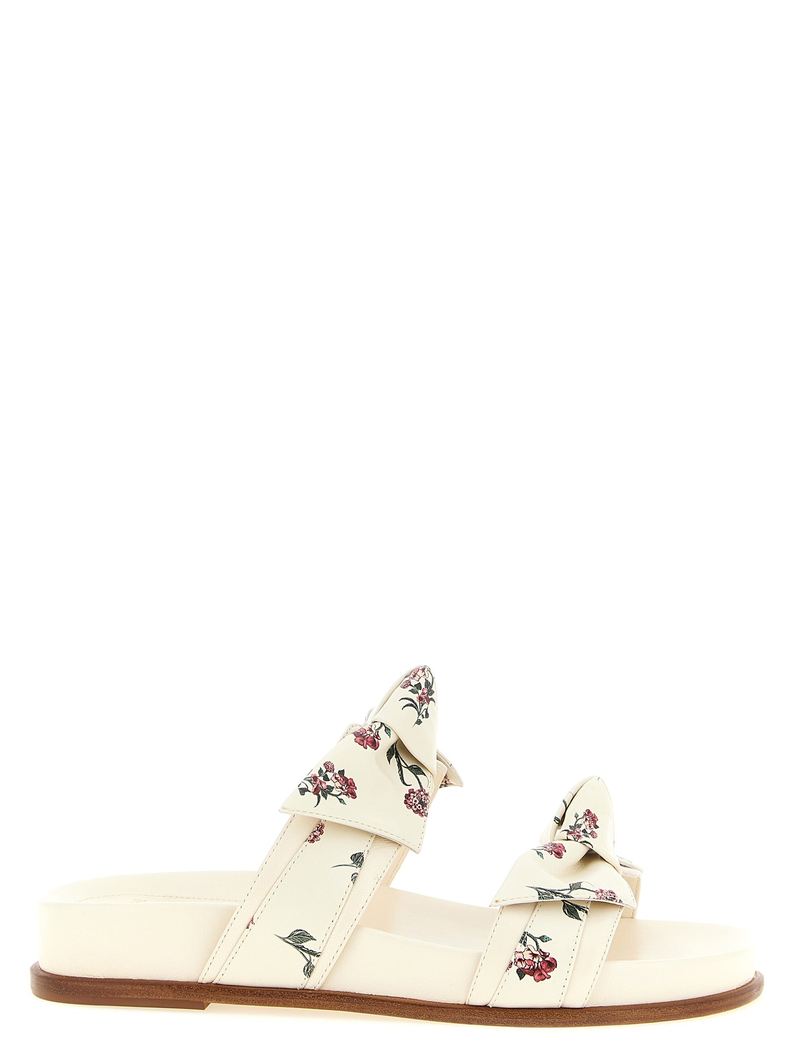 Alexandre Birman White Cow Leather Flat Sandals
