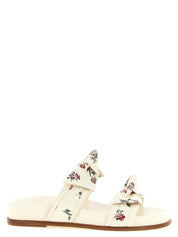 Alexandre Birman White Cow Leather Flat Sandals