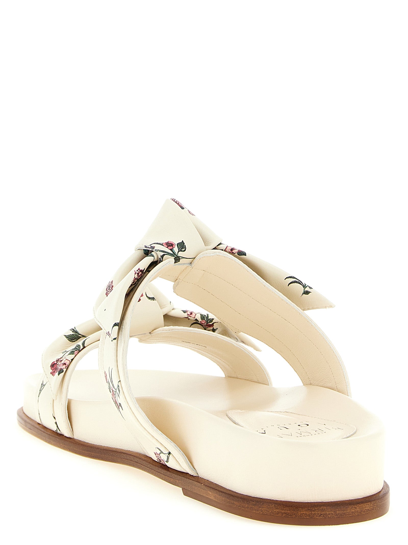 Alexandre Birman White Cow Leather Flat Sandals