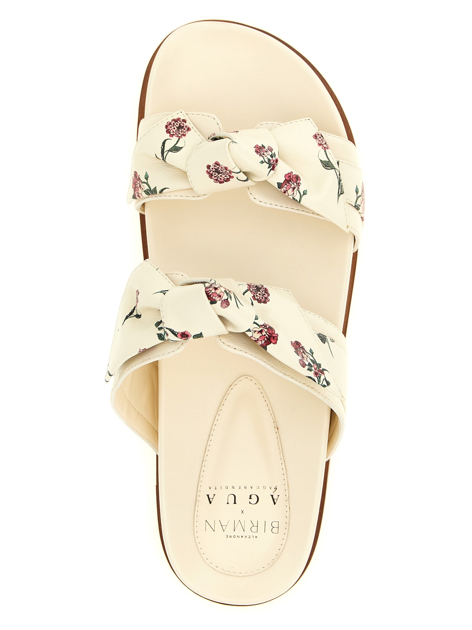 Alexandre Birman White Cow Leather Flat Sandals
