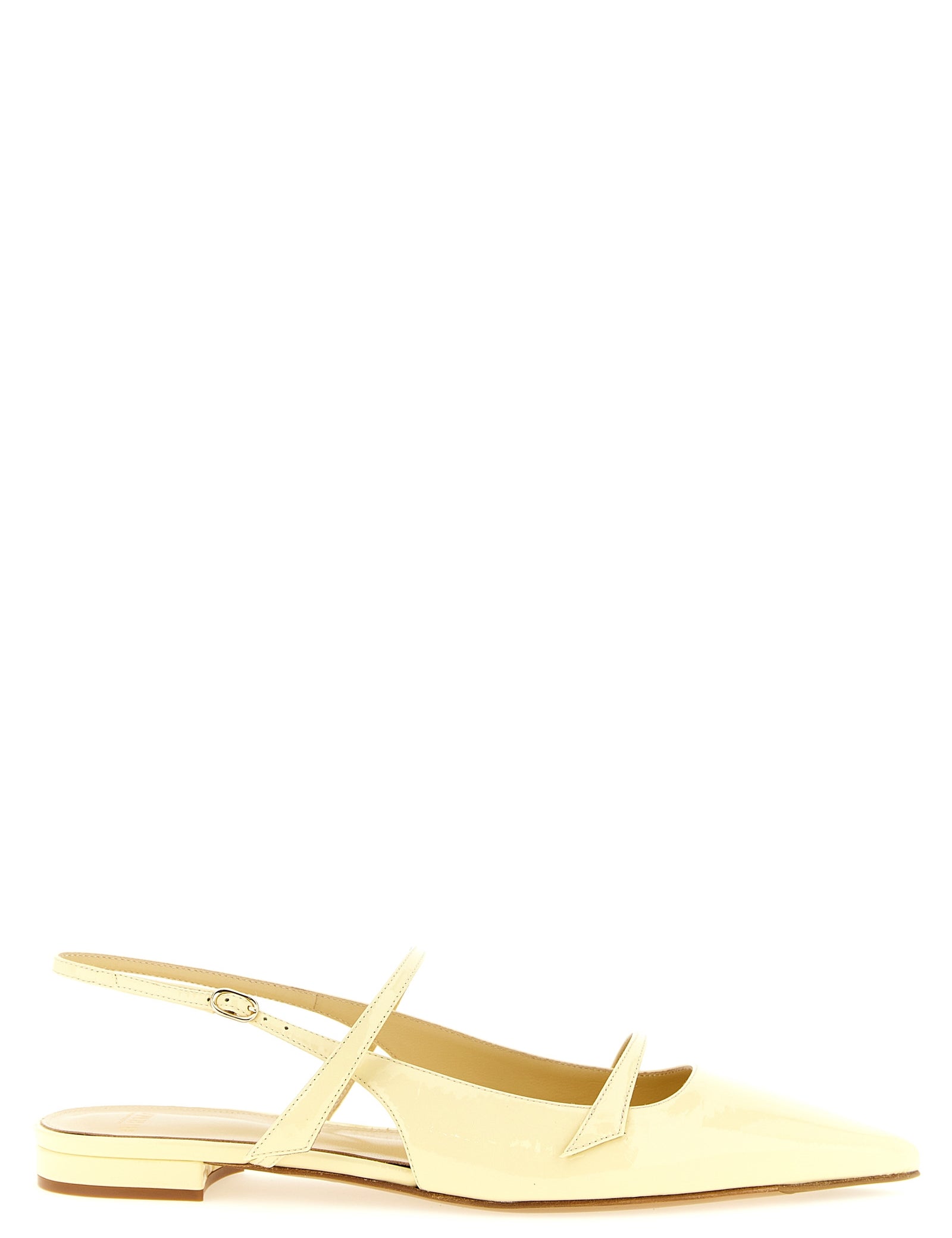 Alexandre Birman Yellow Patent Cow Leather Slingbacks