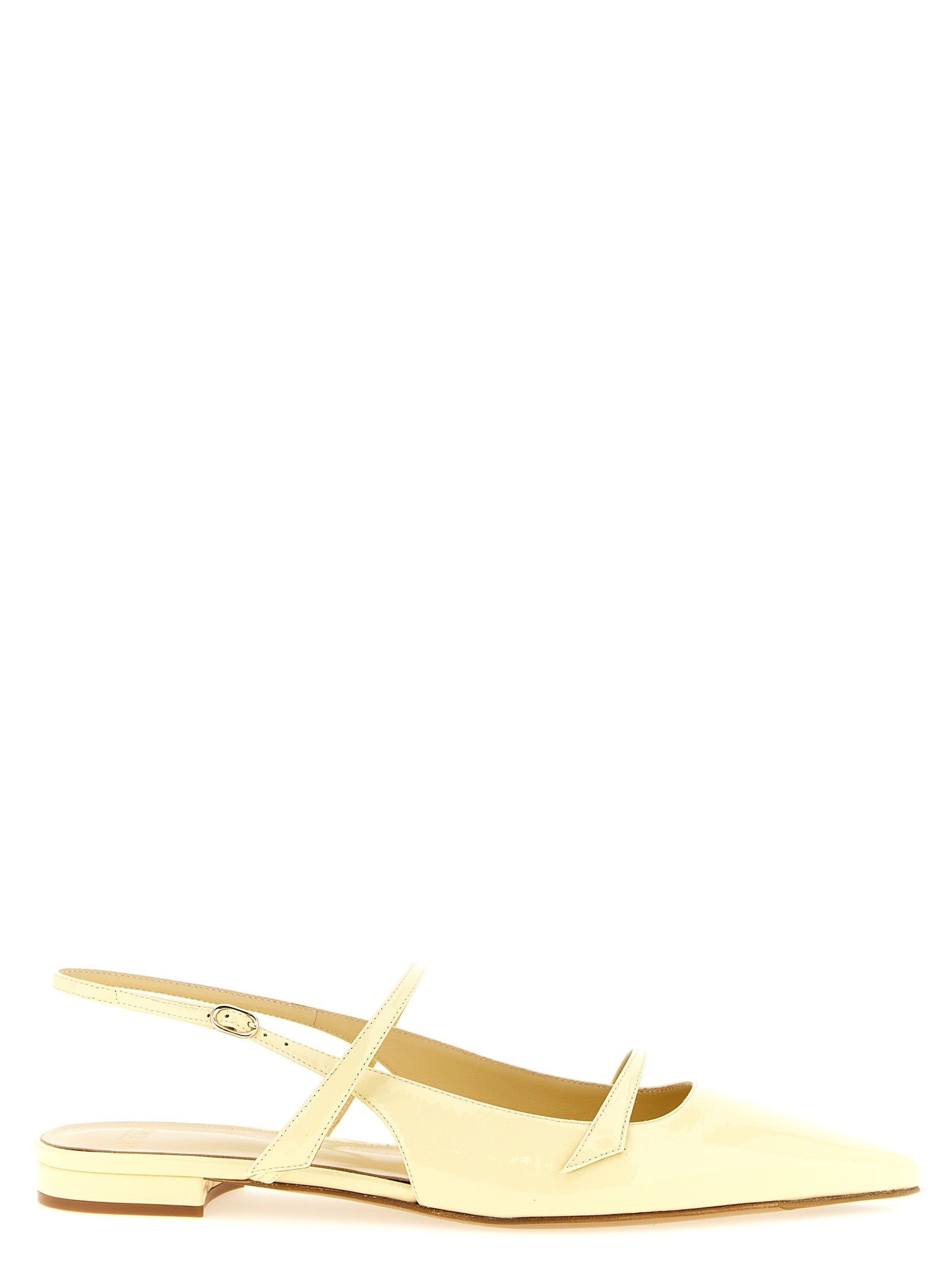 Alexandre Birman Yellow Patent Cow Leather Slingbacks
