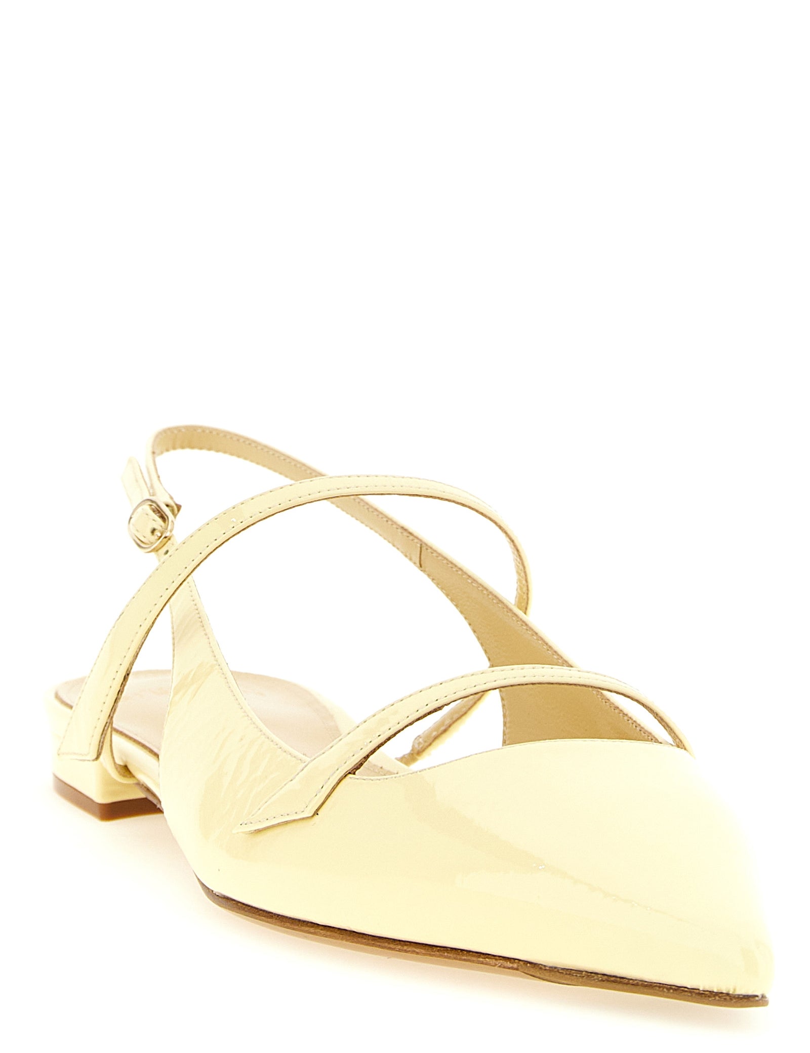 Alexandre Birman Yellow Patent Cow Leather Slingbacks