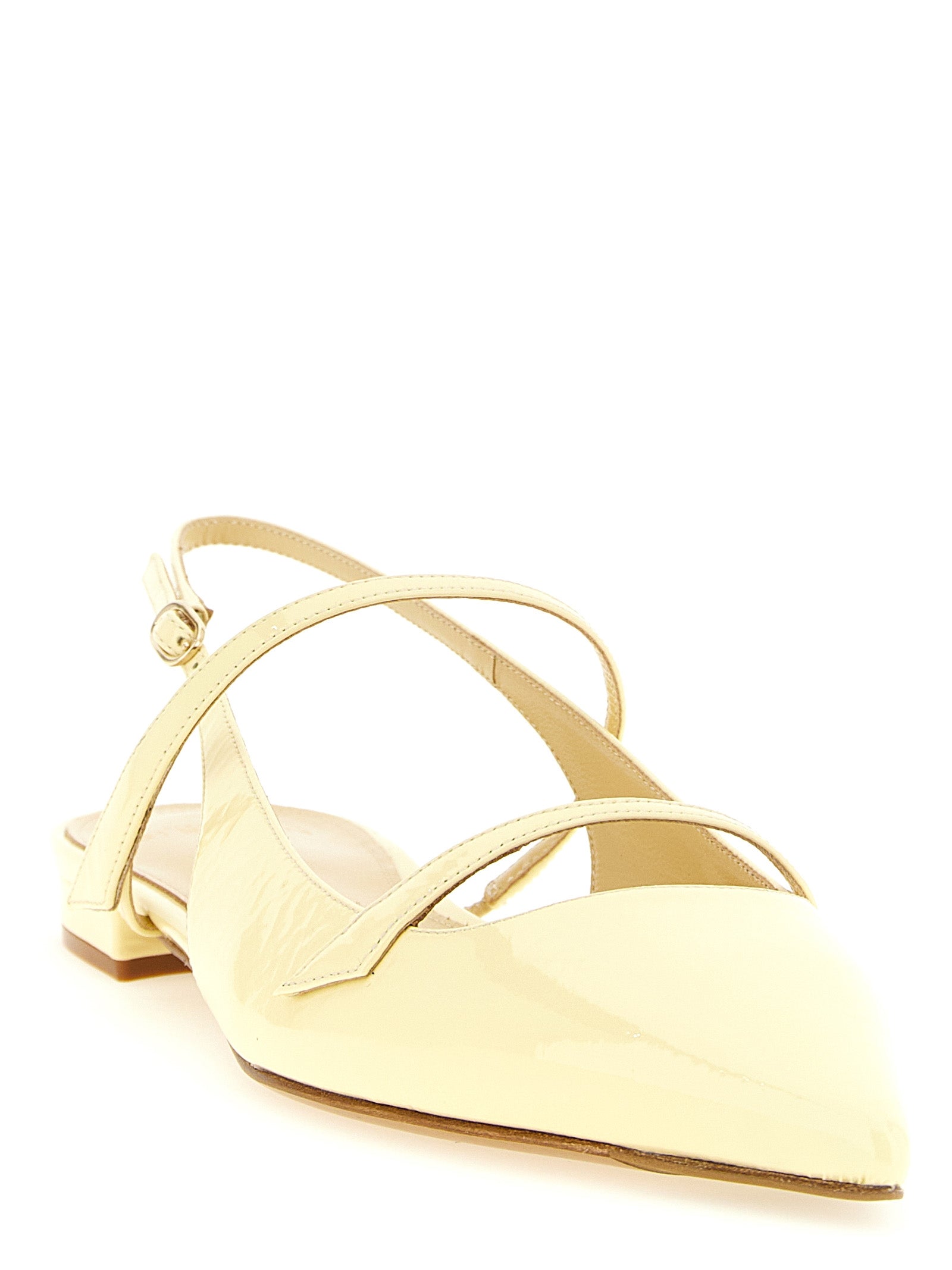 Alexandre Birman Yellow Patent Cow Leather Slingbacks