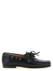 Valentino Garavani Black Buffalo Leather Slip-On Loafers