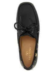 Valentino Garavani Black Buffalo Leather Slip-On Loafers