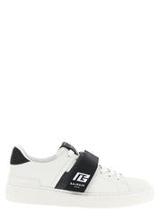 Balmain White/Black Calfskin Low Top Sneakers