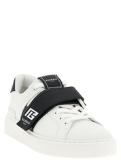 Balmain White/Black Calfskin Low Top Sneakers