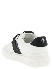 Balmain White/Black Calfskin Low Top Sneakers