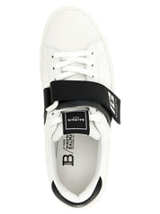 Balmain White/Black Calfskin Low Top Sneakers