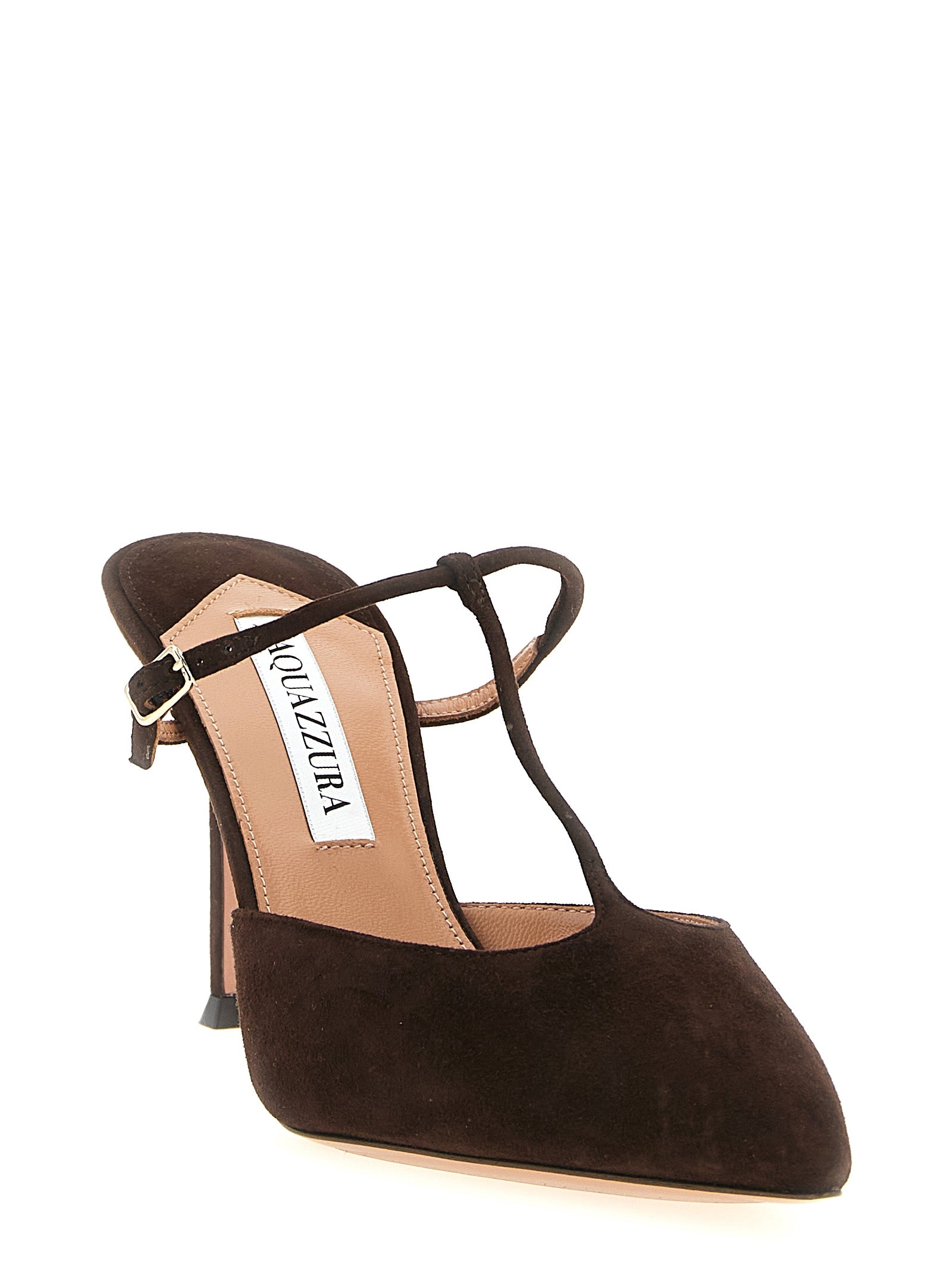 Aquazzura Brown Goat Leather High-Heel Pumps