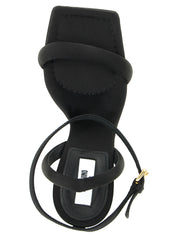 Moschino Black Viscose Stiletto Heel Sandals