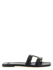 Elisabetta Franchi Black Lambskin Slides