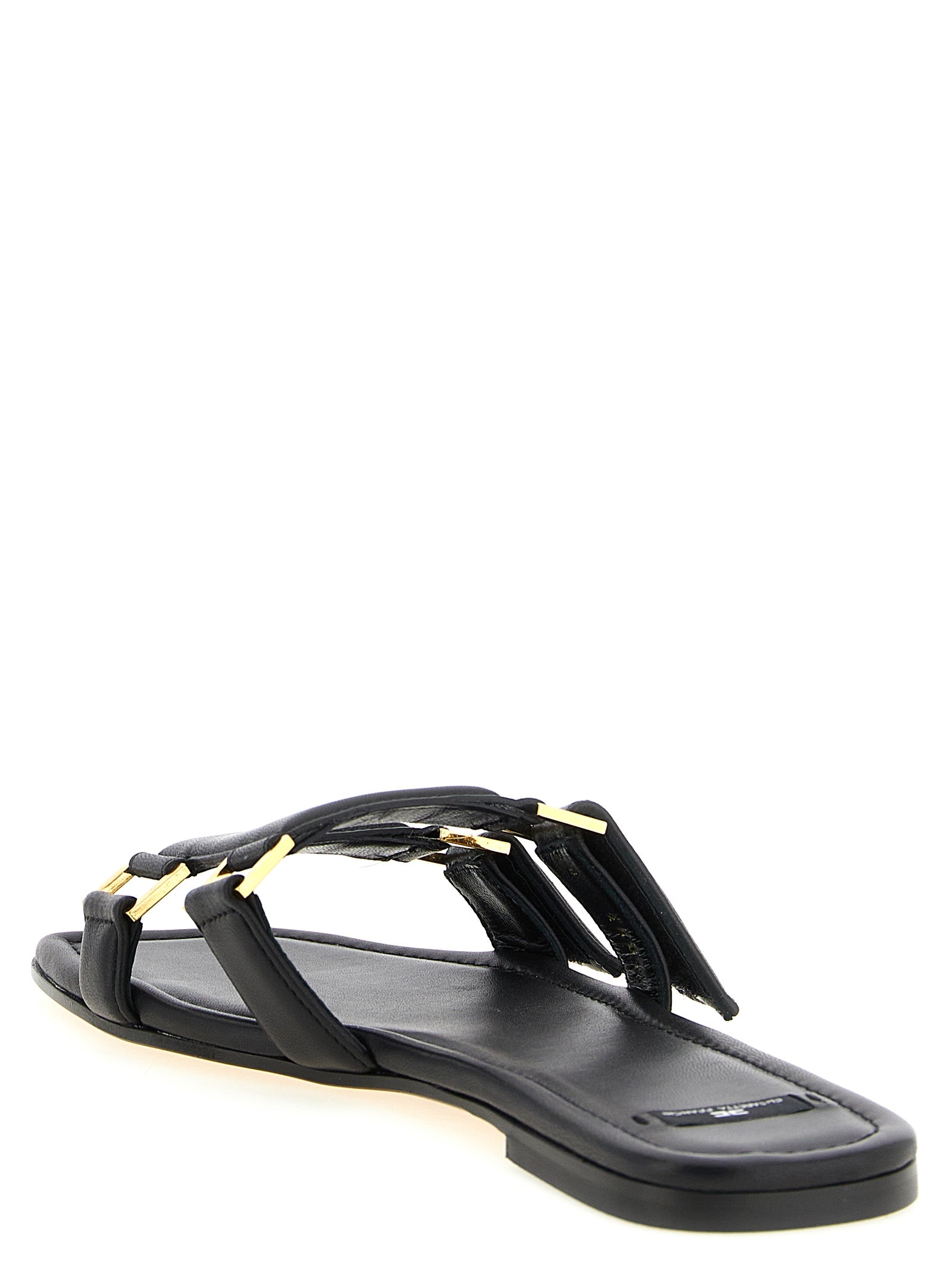 Elisabetta Franchi Black Lambskin Slides