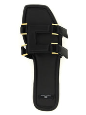 Elisabetta Franchi Black Lambskin Slides
