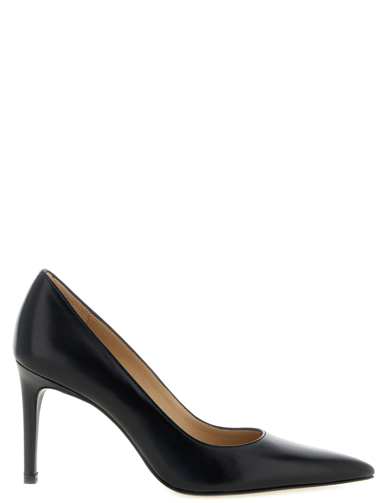 Stuart Weitzman Black Calfskin High-Heel Pumps