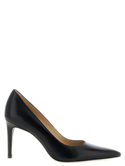 Stuart Weitzman Black Calfskin High-Heel Pumps